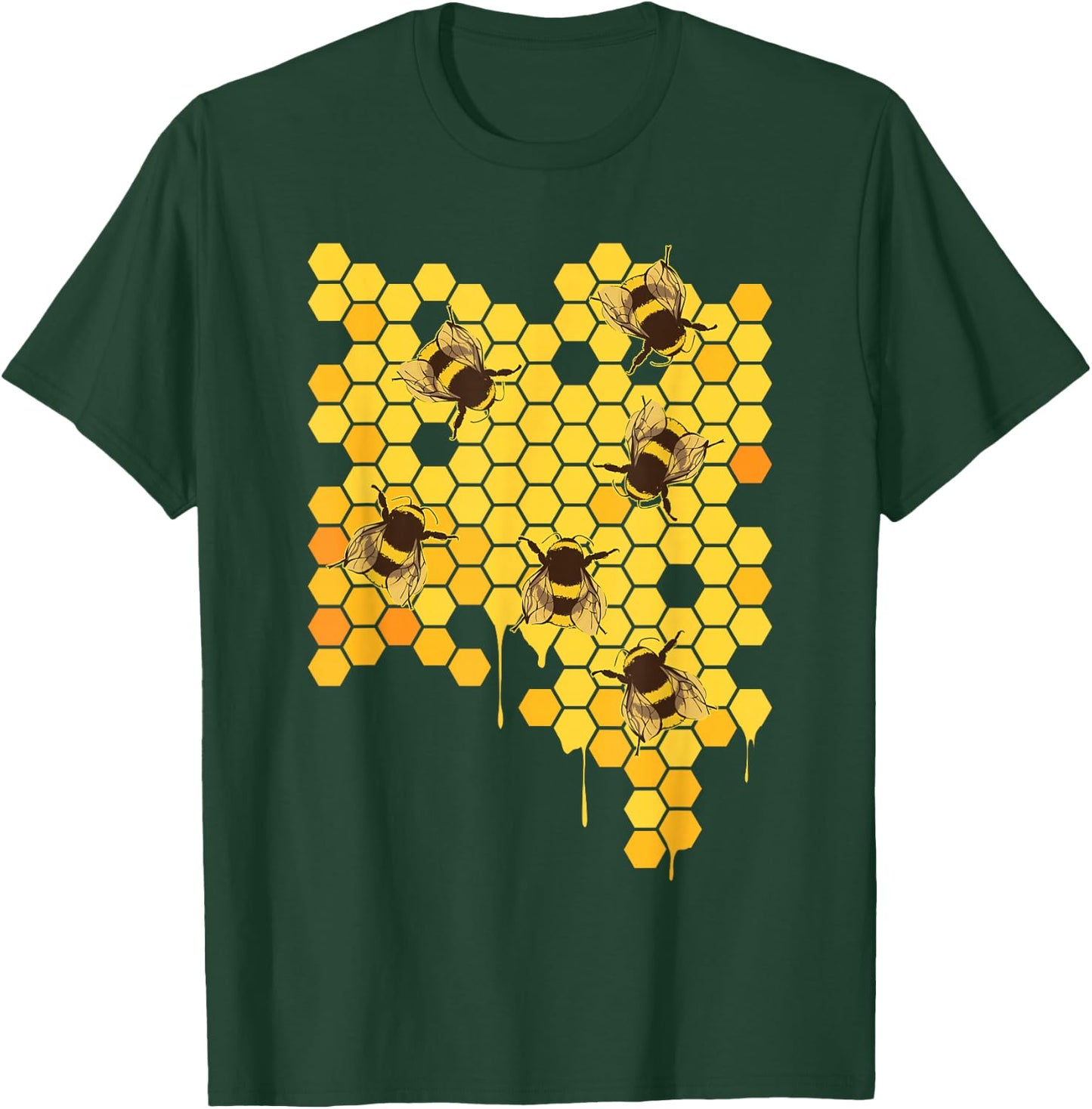Honey Bee Hive Honeycomb Beekeeping Beekeeper Gift T-Shirt - T-Shirt | Forest