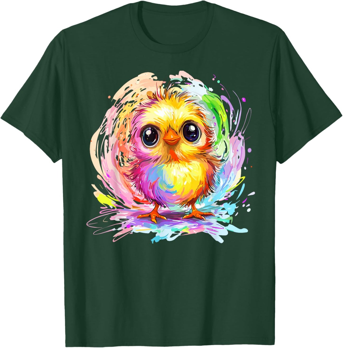 Cute Colorful Chick Rainbow Splash T-Shirt - T-Shirt | Forest
