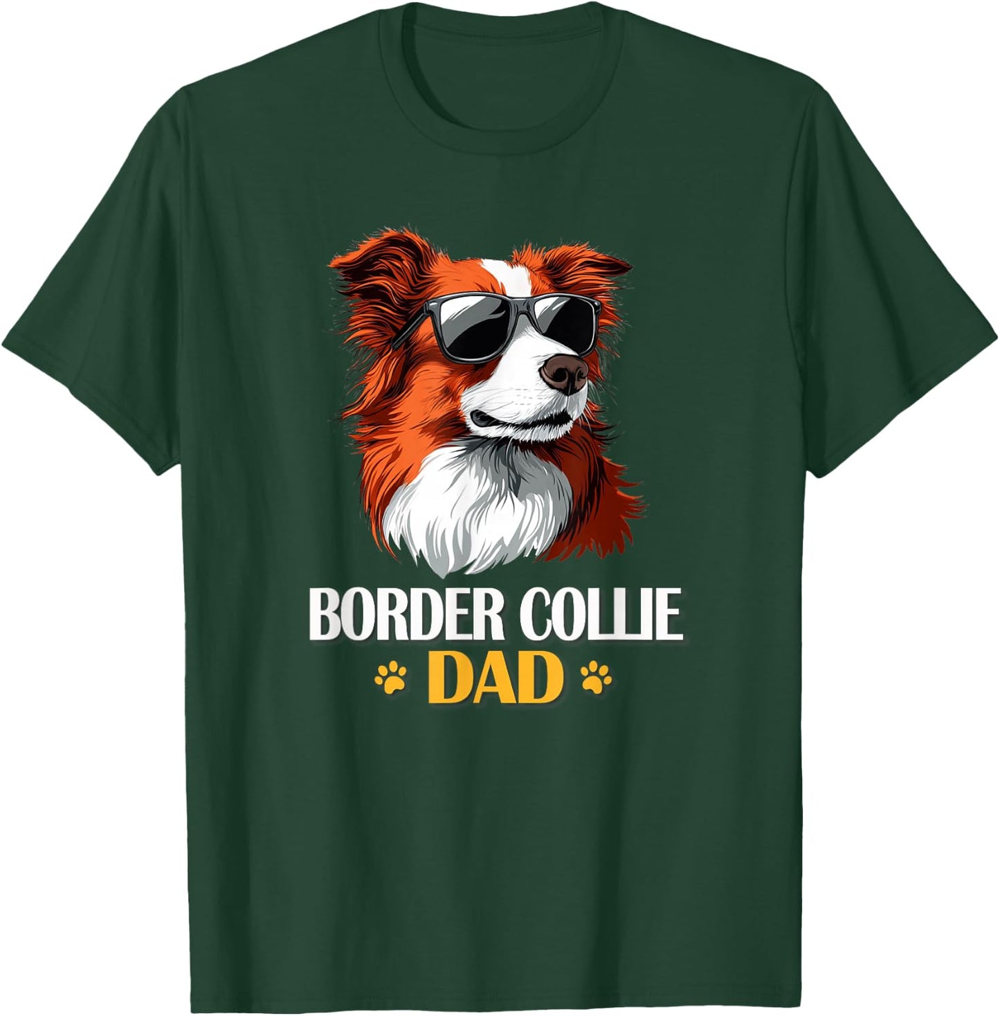 Funny Cool Sunglasses Red Border Collie Dad Lover T-Shirt - T-Shirt | Forest