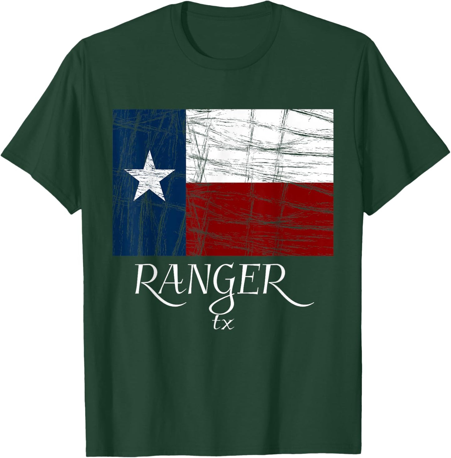 Ranger TX - | City State - Texas Flag T-Shirt - T-Shirt | Forest