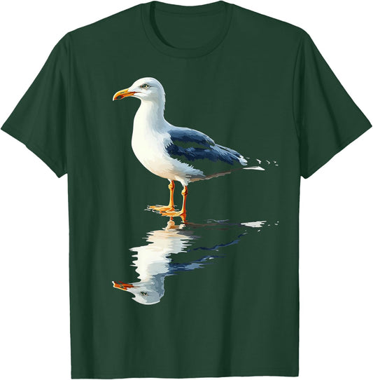 Seagull Bird Motif Animal Art Seagull T-Shirt - T-Shirt | Forest