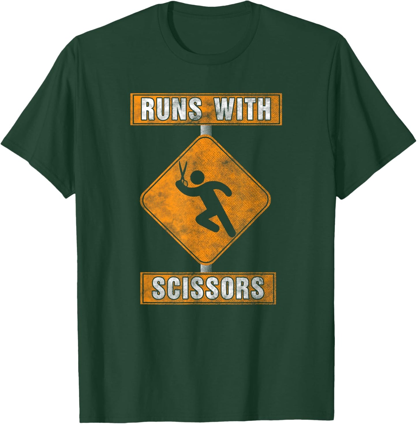 Runs With Scissors Look Out Warning t shirt T-Shirt - T-Shirt | Forest