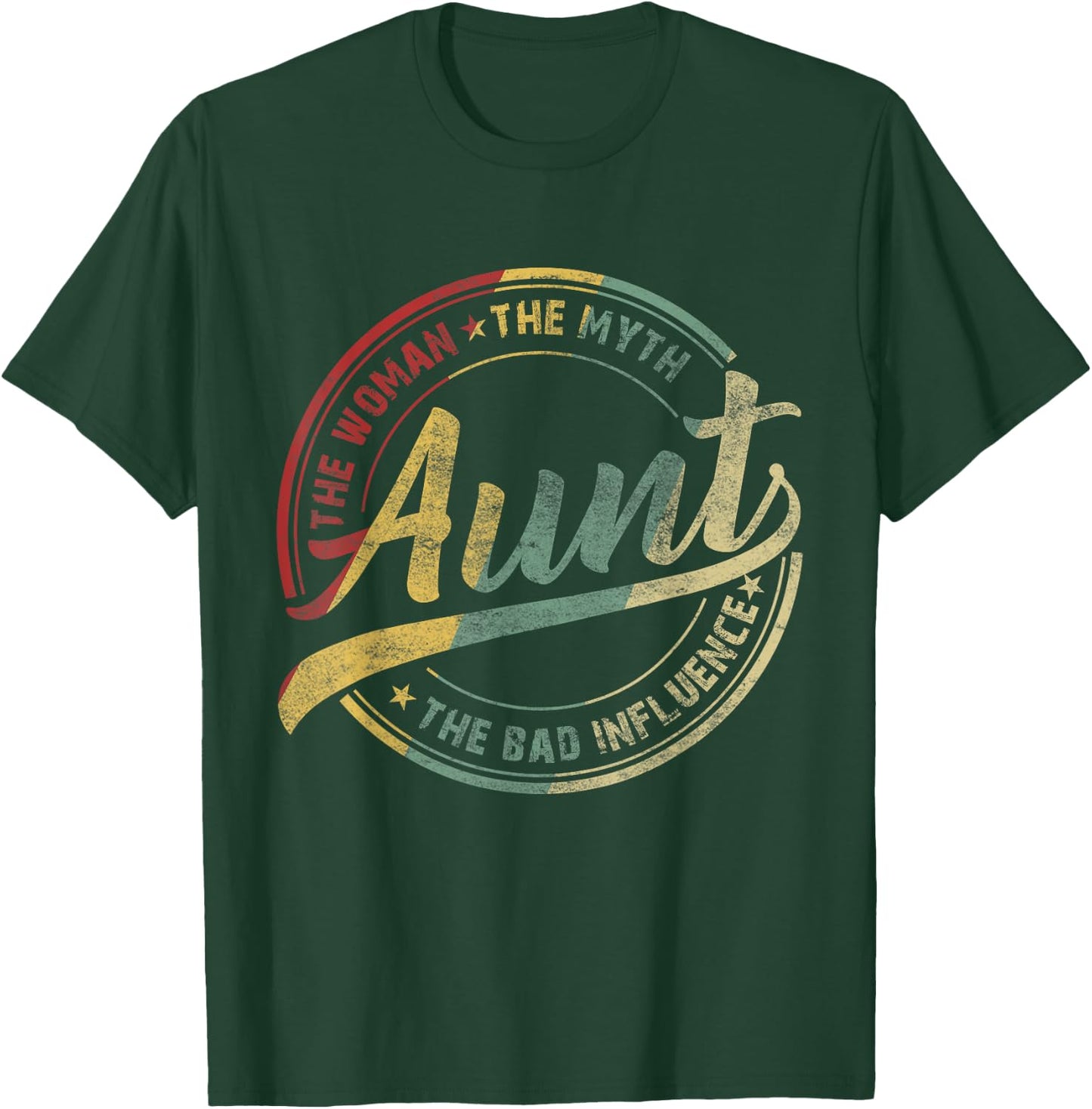 Vintage Aunt Woman Myth Bad Influence funny aunt gift T-Shirt - T-Shirt | Forest