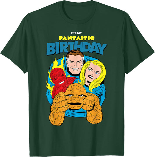 Marvel Comics Retro Fantastic Four Classic Four Birthday T-Shirt - T-Shirt | Forest