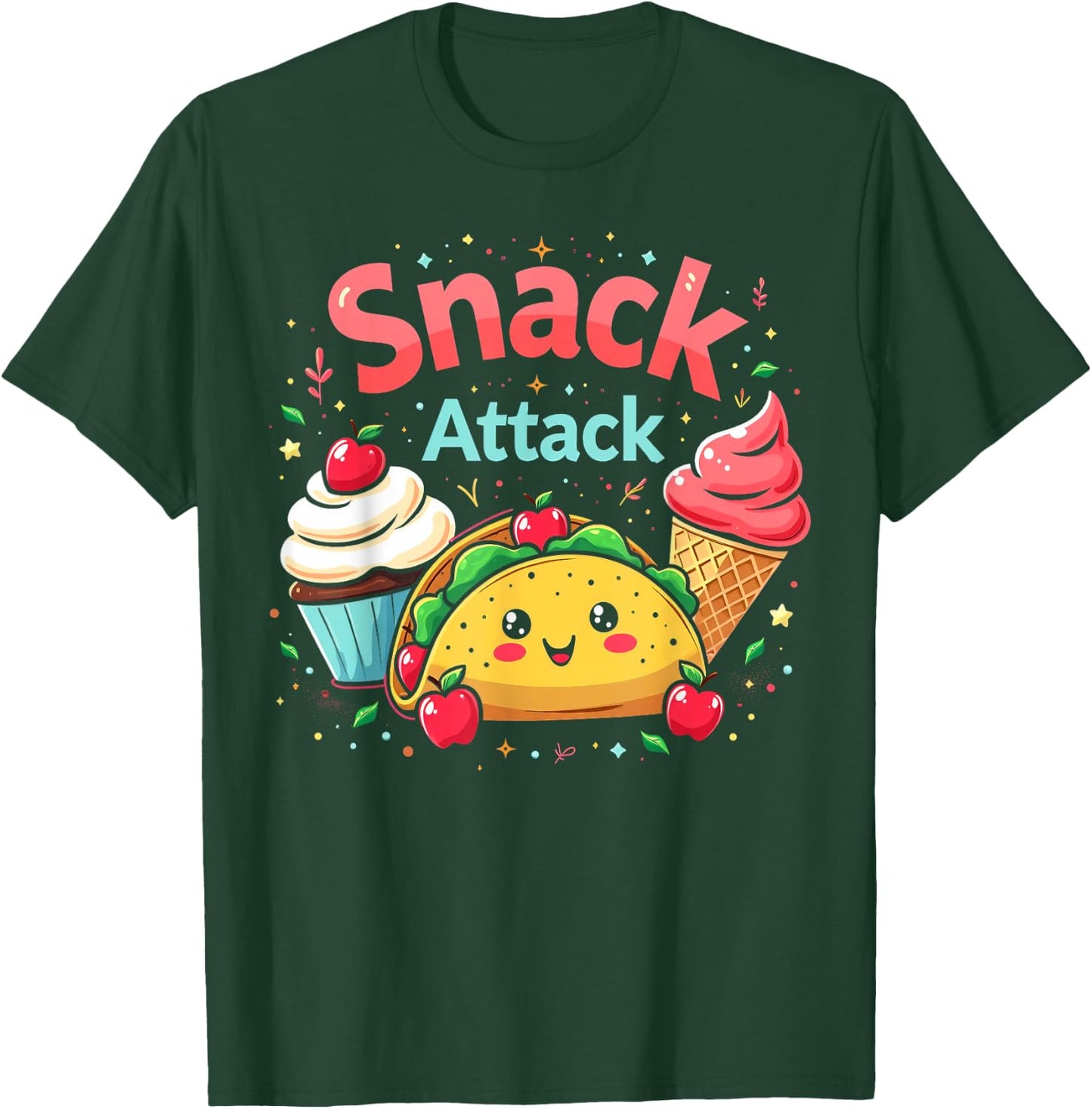 Snack Attack Kawaii Cute Food Lovers T-Shirt - T-Shirt | Forest