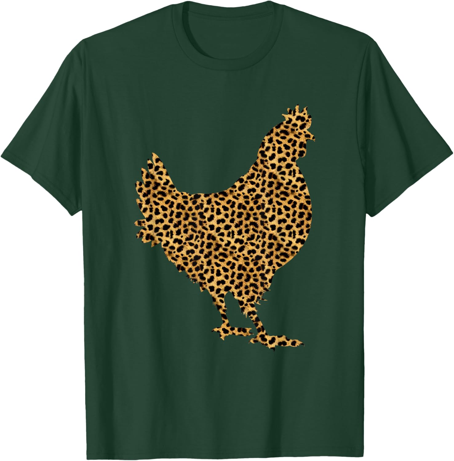 Chicken Leopard Print Hen Fowl Animal Lover Women Gift T-Shirt - T-Shirt | Forest