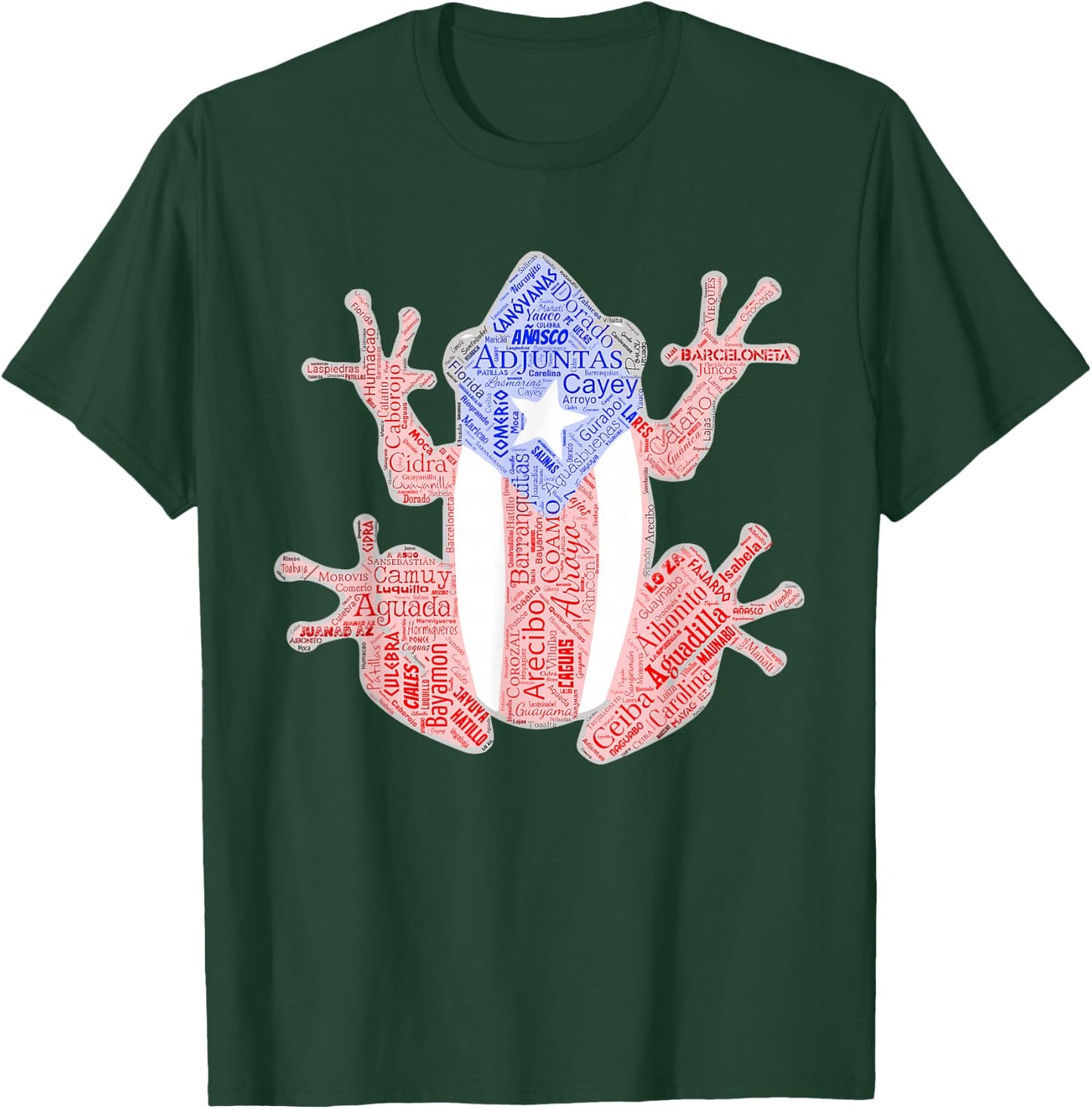 Coqui Shirt Taino Shirt Puerto Rico Flag cities Boricua T-Shirt - T-Shirt | Forest