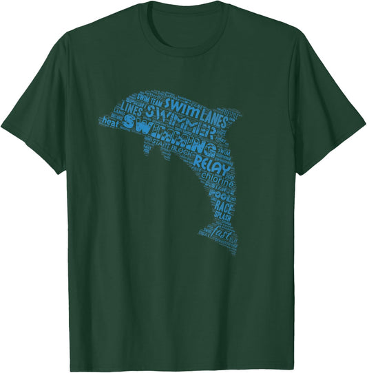 Swim Swimmer T shirt Funny Swimming Practice Dolphin T-Shirt - T-Shirt | Forest