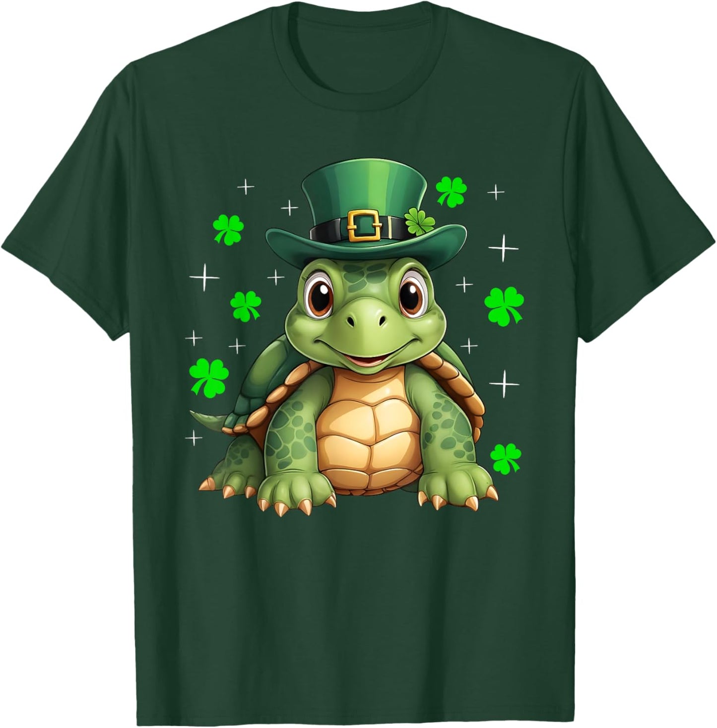 Irish Shamrock Leprechaun Hat Turtle St Patrick's Day T-Shirt - T-Shirt | Forest