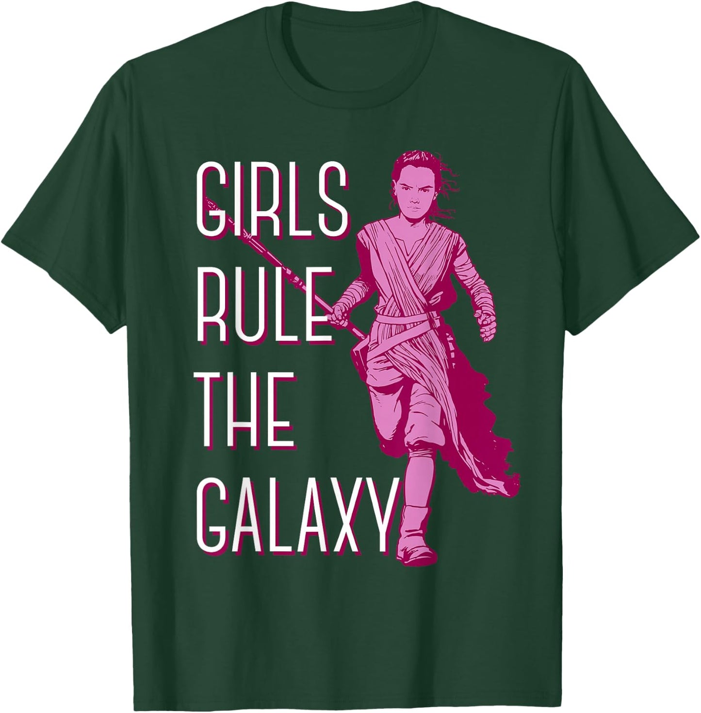 Star Wars Episode 7 Rey Girls Rule The Galaxy C2 T-Shirt - T-Shirt | Forest