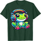 Cute Frog Wearing Headphones T-Shirt - T-Shirt | Forest