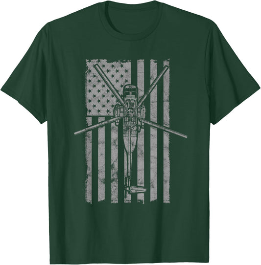 SH-3 Sea King Military Helicopter Vintage Flag T-Shirt - T-Shirt | Forest