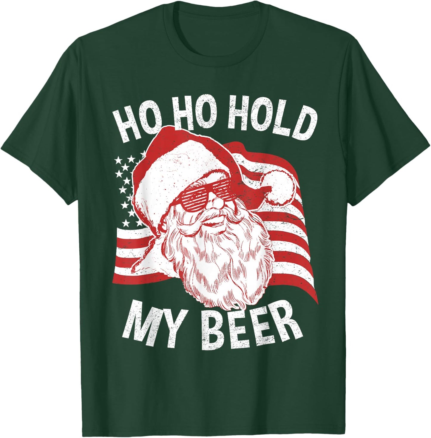 Christmas In July Shirt | Santa Ho Ho Hold My Beer T-Shirt - T-Shirt | Forest