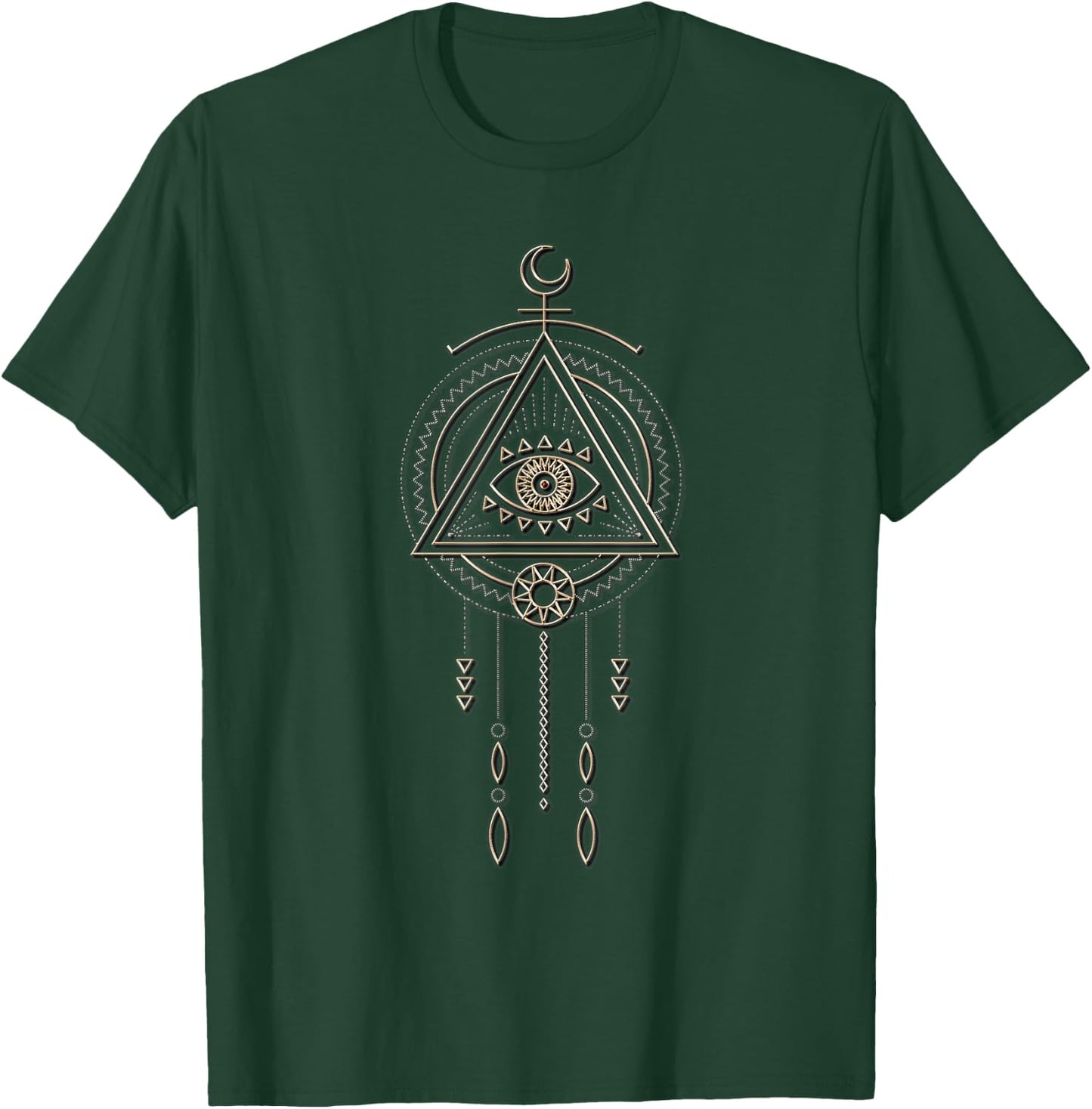 Tribal Shaman Watching Eye T Shirt Mandala Sacred Geometry T-Shirt - T-Shirt | Forest