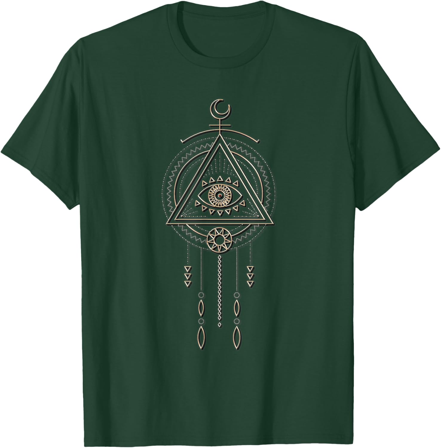 Tribal Shaman Watching Eye T Shirt Mandala Sacred Geometry T-Shirt - T-Shirt | Forest
