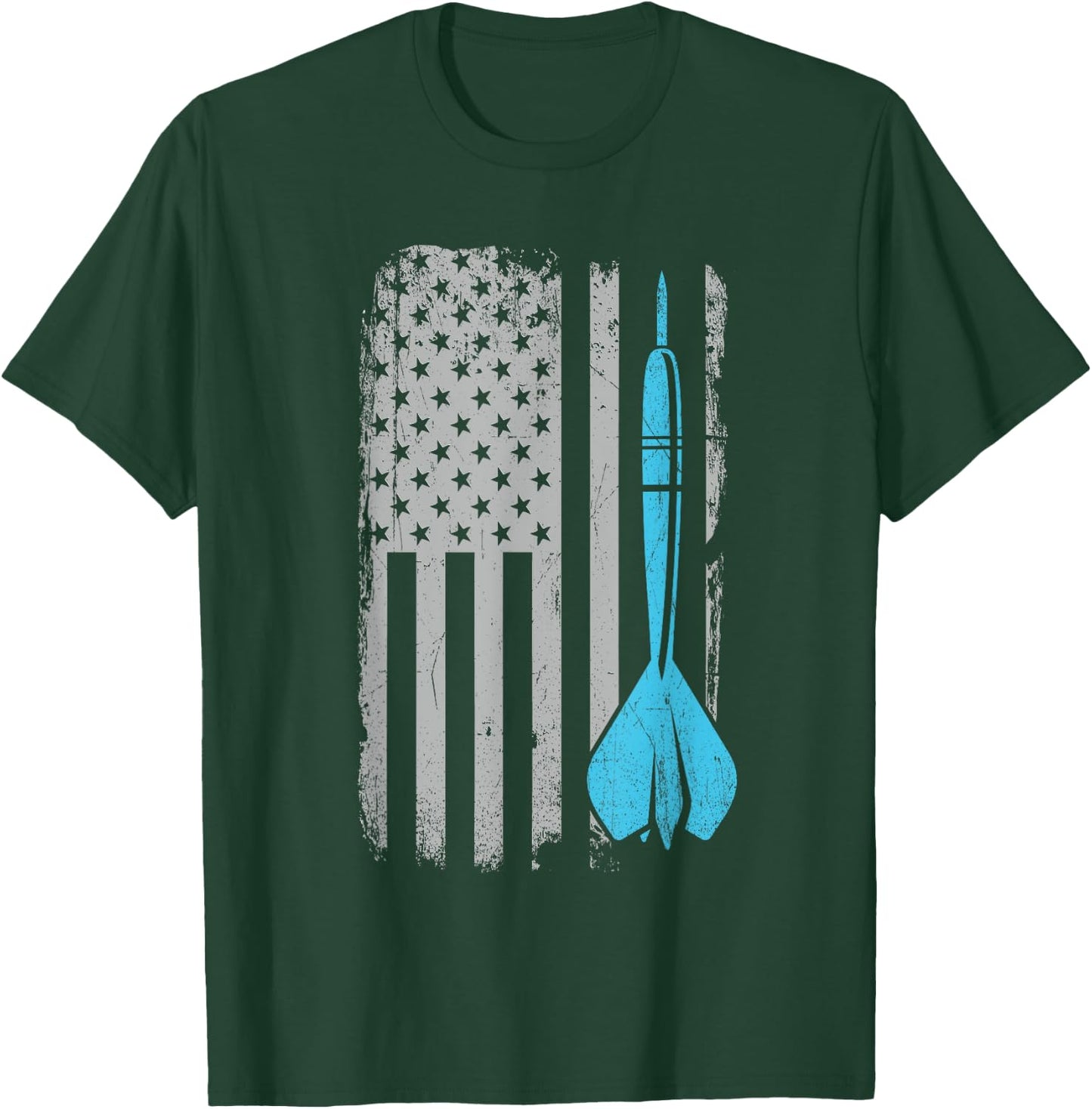 Throwing Darts - Vintage USA American Flag for Dart Players T-Shirt - T-Shirt | Forest