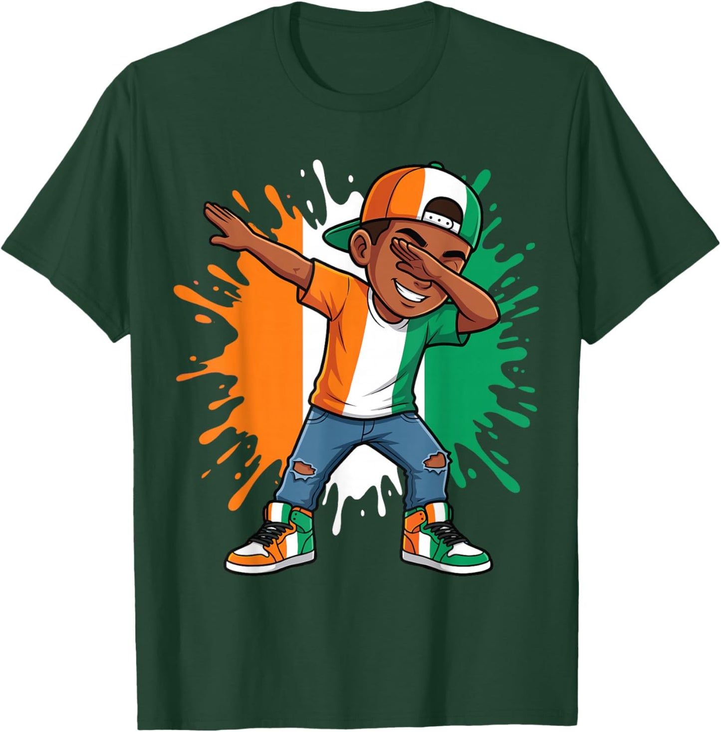 Ivory Coast Flag Dabbing Kid, Ivorian Boy, Côte D'Ivoire Boy T-Shirt - T-Shirt | Forest