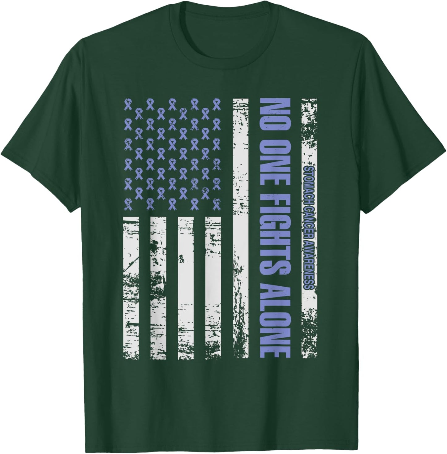 No one Fights alone Stomach Cancer awareness Shirt T-Shirt - T-Shirt | Forest