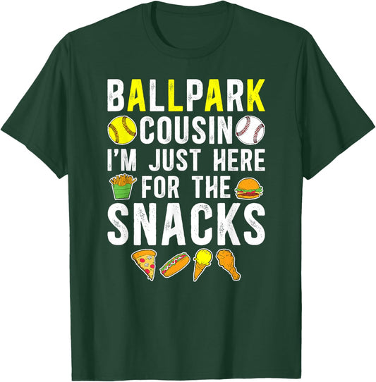 Ballpark Cousin Funny Softball Baseball Cousin T-Shirt - T-Shirt | Forest