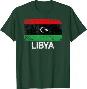 Libyan Flag | Vintage Made In Libya Gift T-Shirt - T-Shirt | Forest