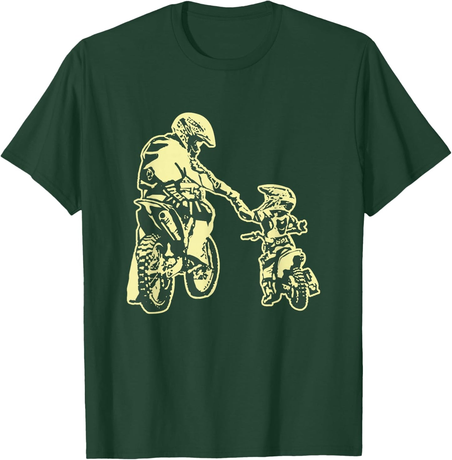 Father and Son Dirt Bike Racer Dirt Road Racing Motorcycle T-Shirt - T-Shirt | Forest