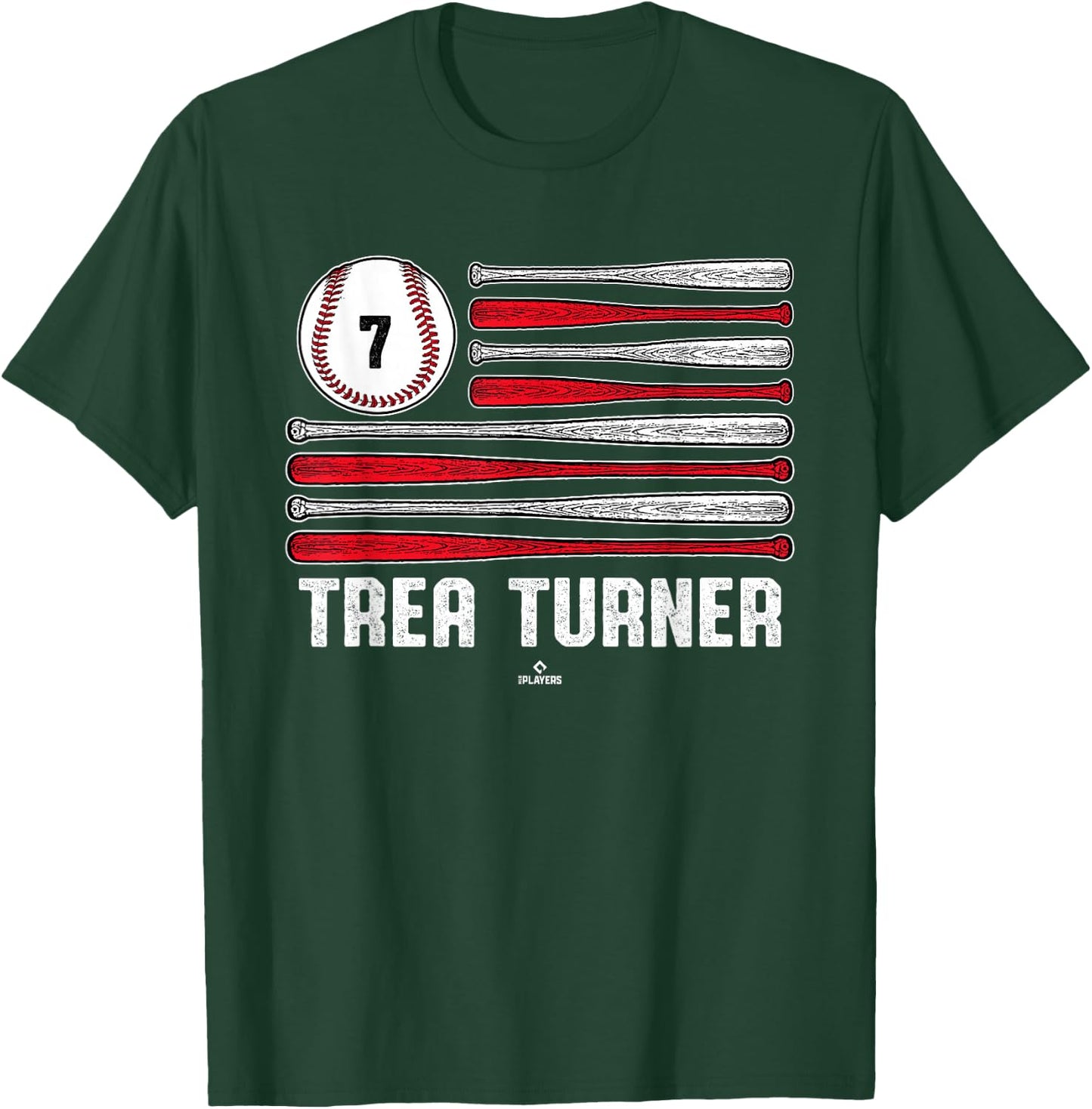 Baseball American Flag Trea Turner Philadelphia Baseball T-Shirt - T-Shirt | Forest