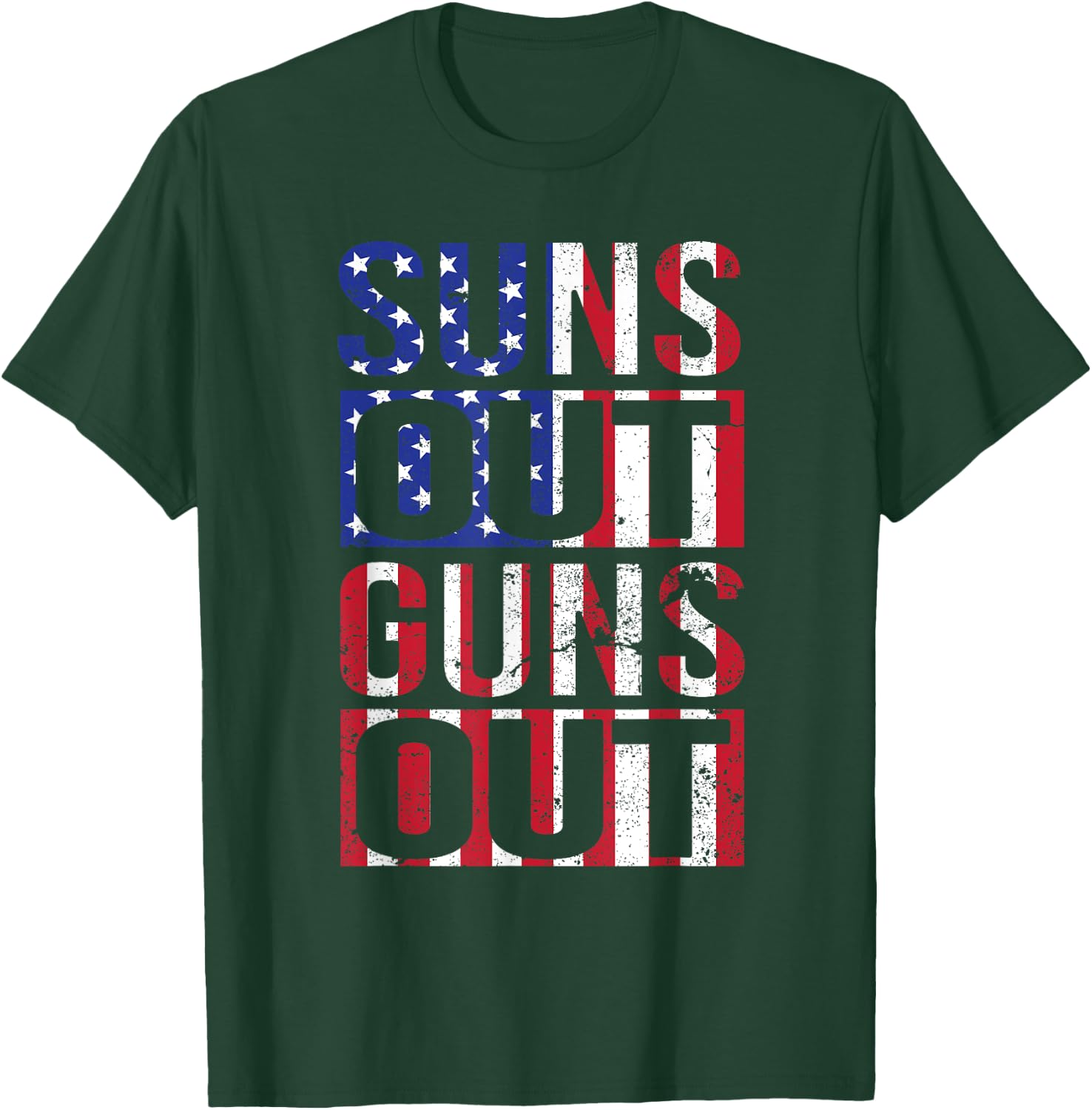Suns Out Guns Out Funny Fourth Of July Muscles T-Shirt - T-Shirt | Forest