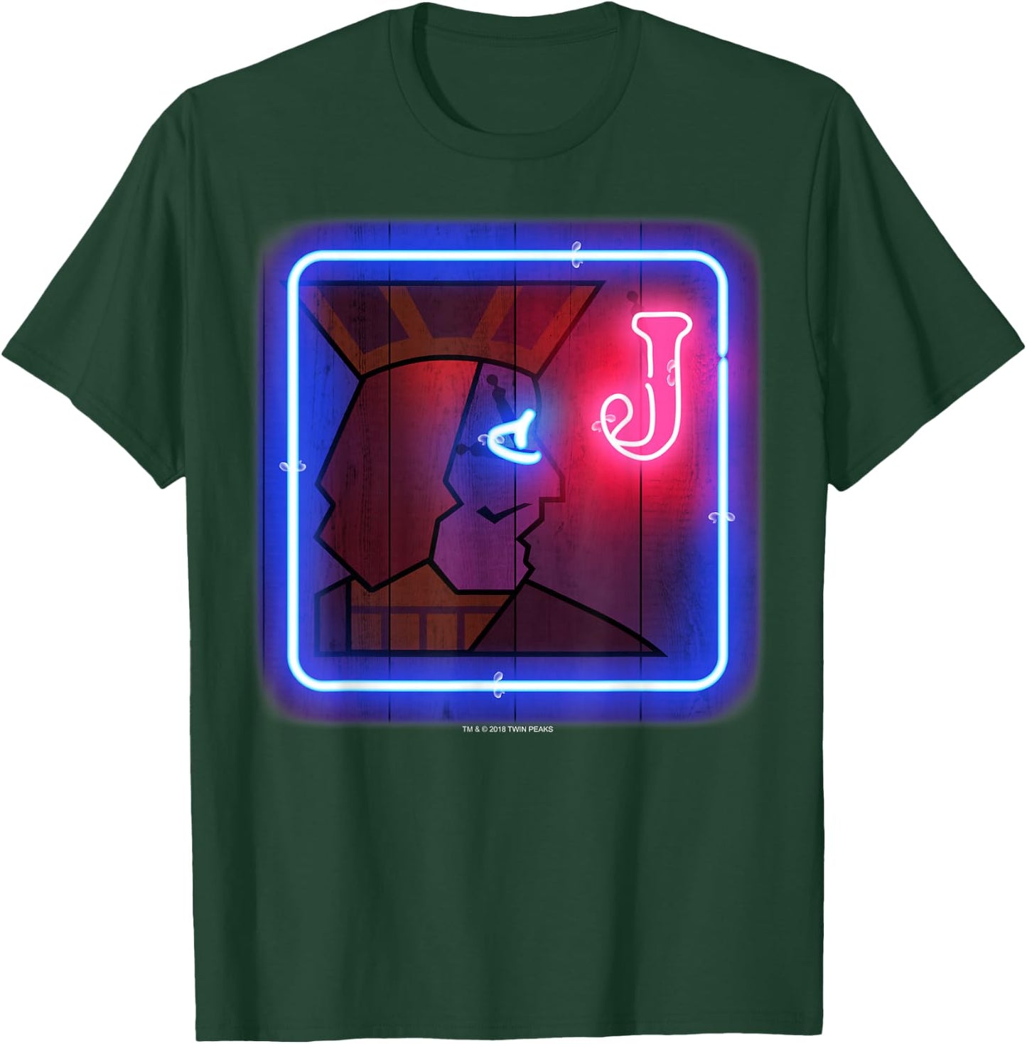Twin Peaks One Eyed Jack's Classic Neon Bar Sign T-Shirt - T-Shirt | Forest