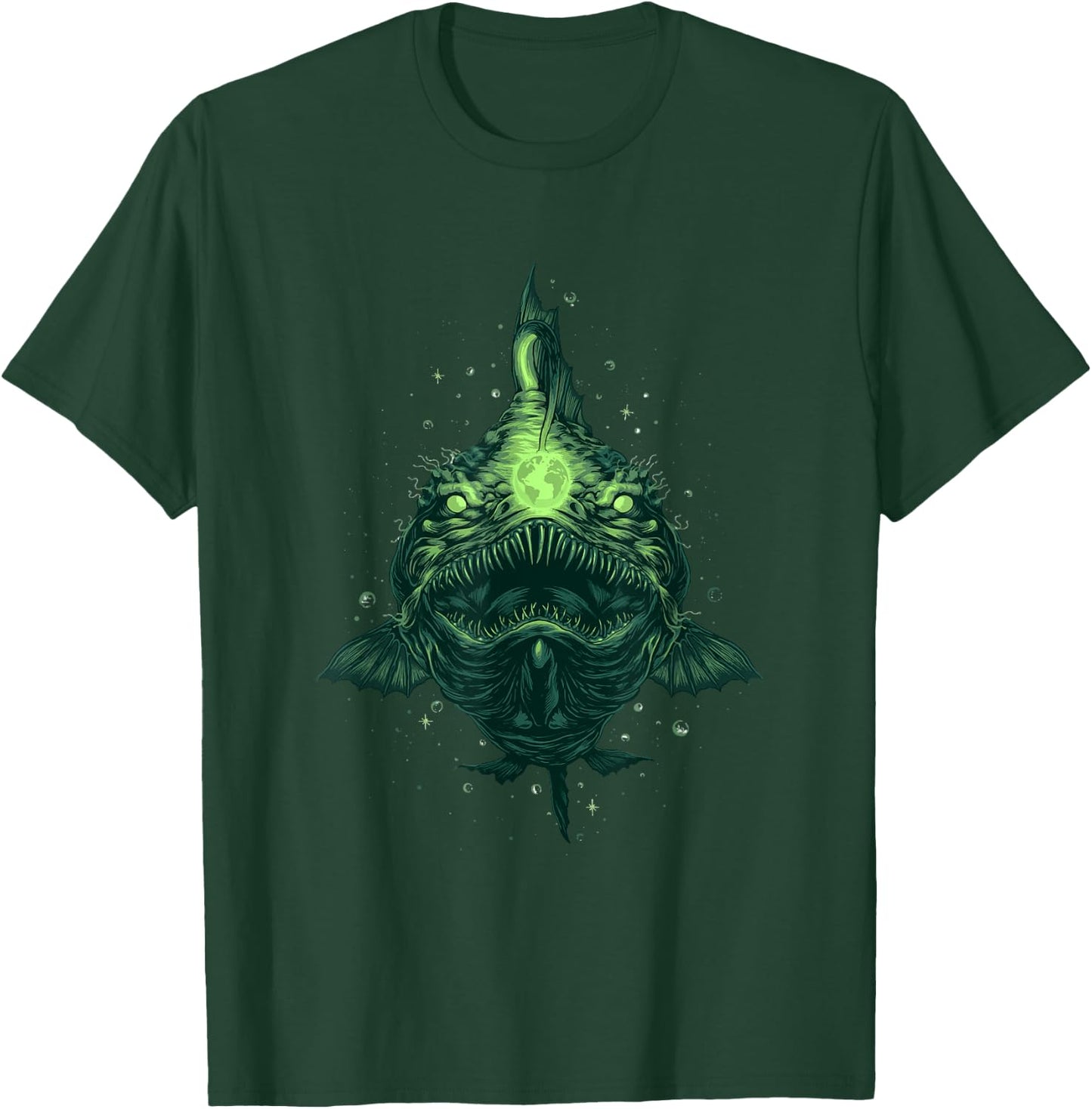 Anglerfish Earth Deep Sea Creature Angler Fish Sea Monster T-Shirt - T-Shirt | Forest