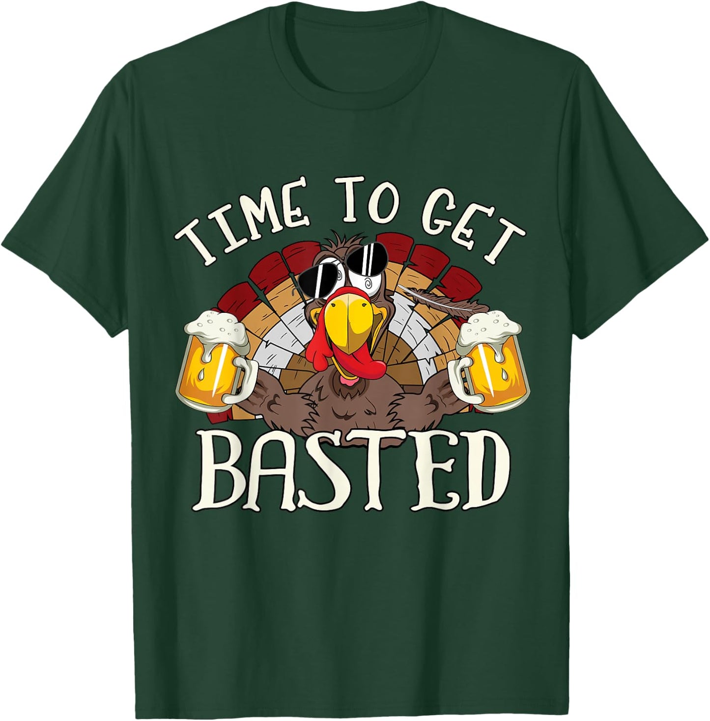 Time To Get Basted Shirt - Let's Get Adult Turkey Costume T-Shirt - T-Shirt | Forest