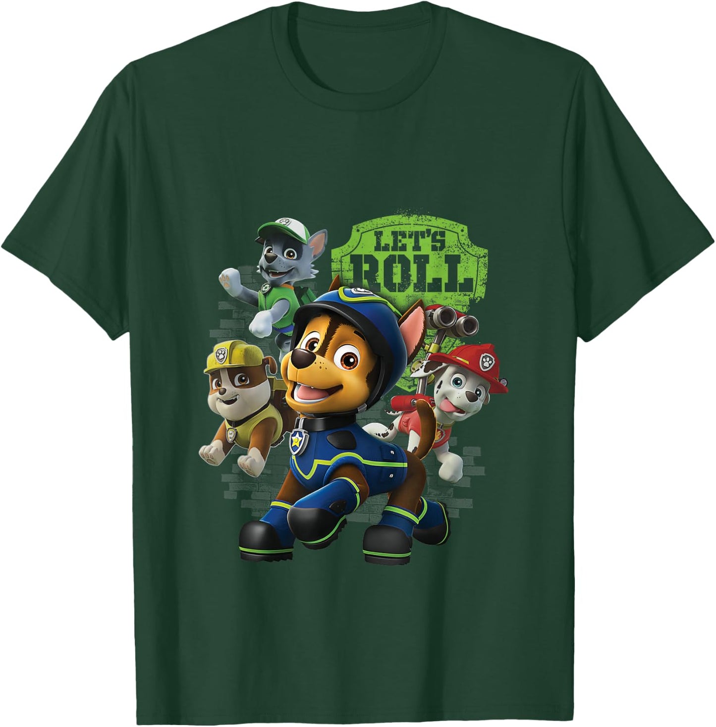PAW Patrol Police Pup Chase Lets Roll With Group T-Shirt - T-Shirt | Forest