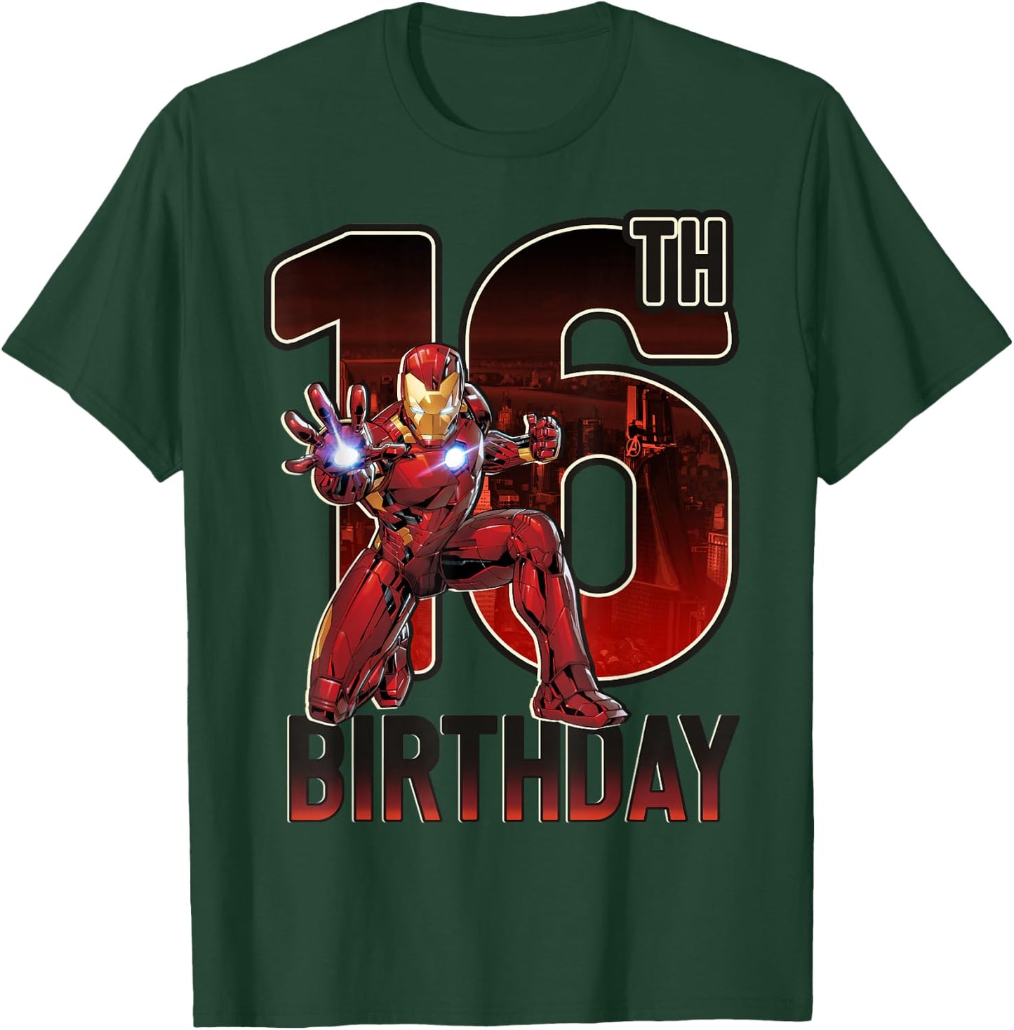 Marvel Iron Man 16th Birthday Action Pose Graphic T-Shirt - T-Shirt | Forest