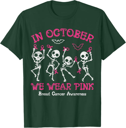 In October We Wear Pink Skeletons Breast Cancer Awareness