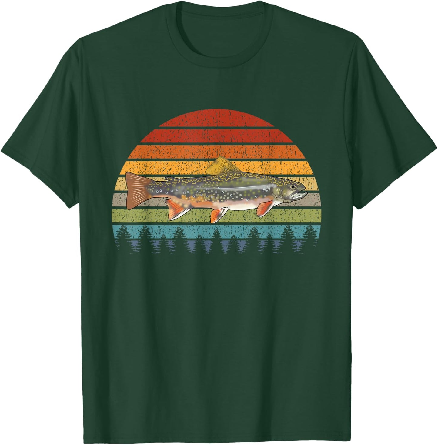 Speckled Brook Trout Graphic Freshwater Fishing Gift T-Shirt - T-Shirt | Forest