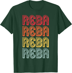 Vintage Reba Name Retro Style 70s 80s First Women T-Shirt - T-Shirt | Forest