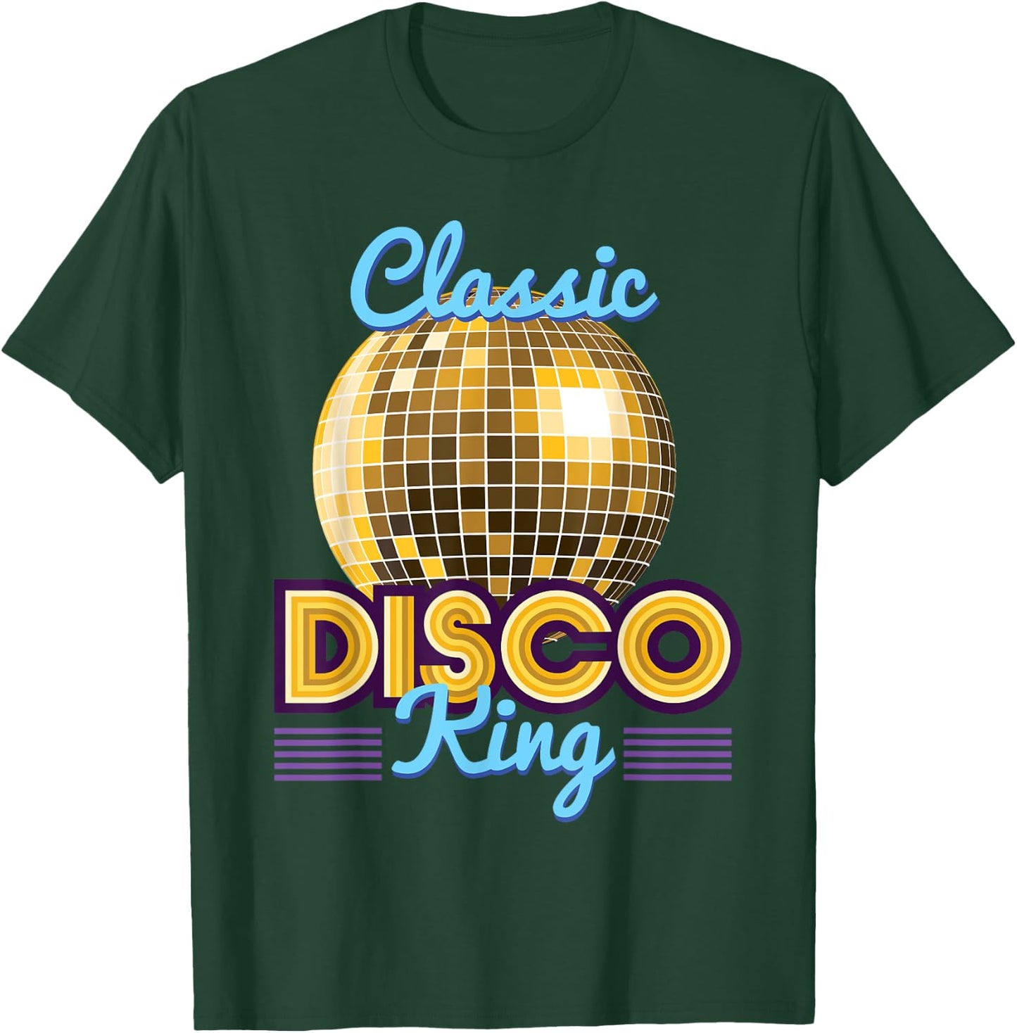 Classic Disco King Retro 70's Dance Party Costume T-Shirt - T-Shirt | Forest