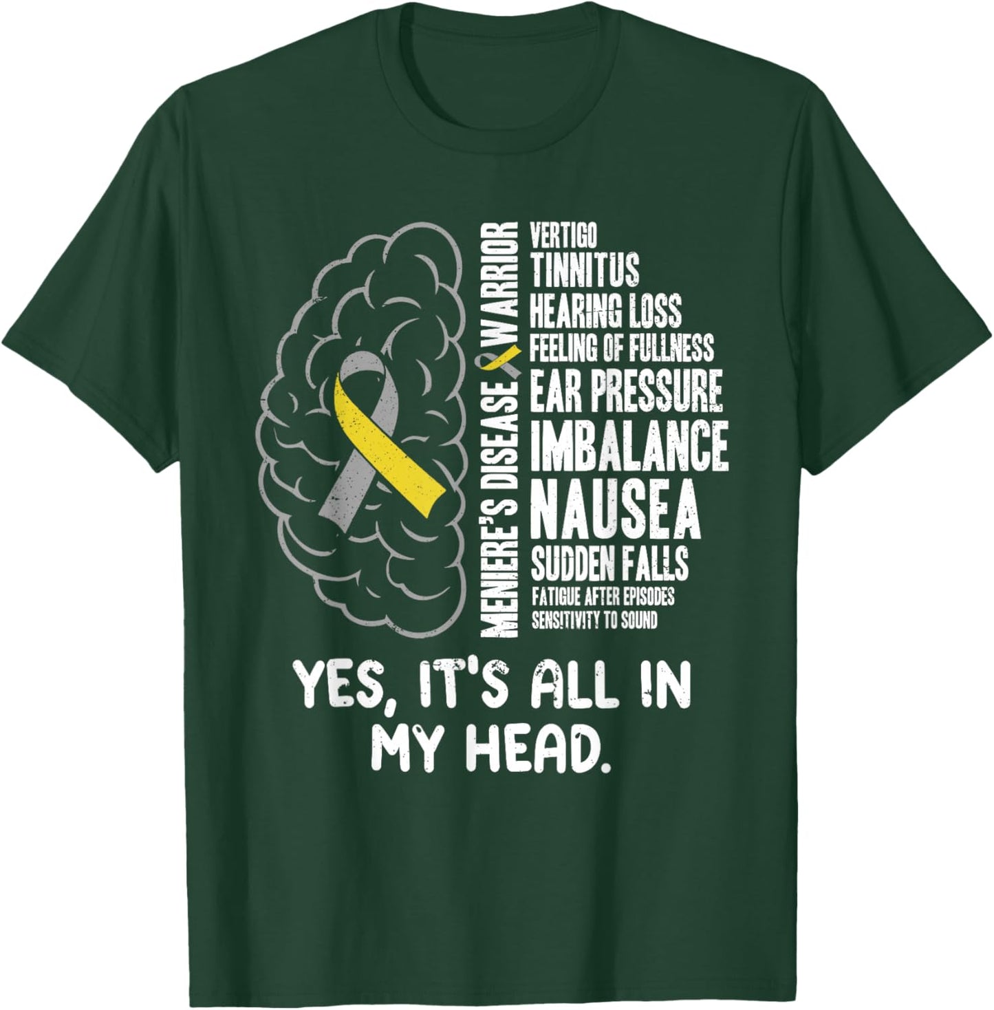 Vestibular Disorder Awareness Meniere Disease BBPV Vertigo T-Shirt - T-Shirt | Forest