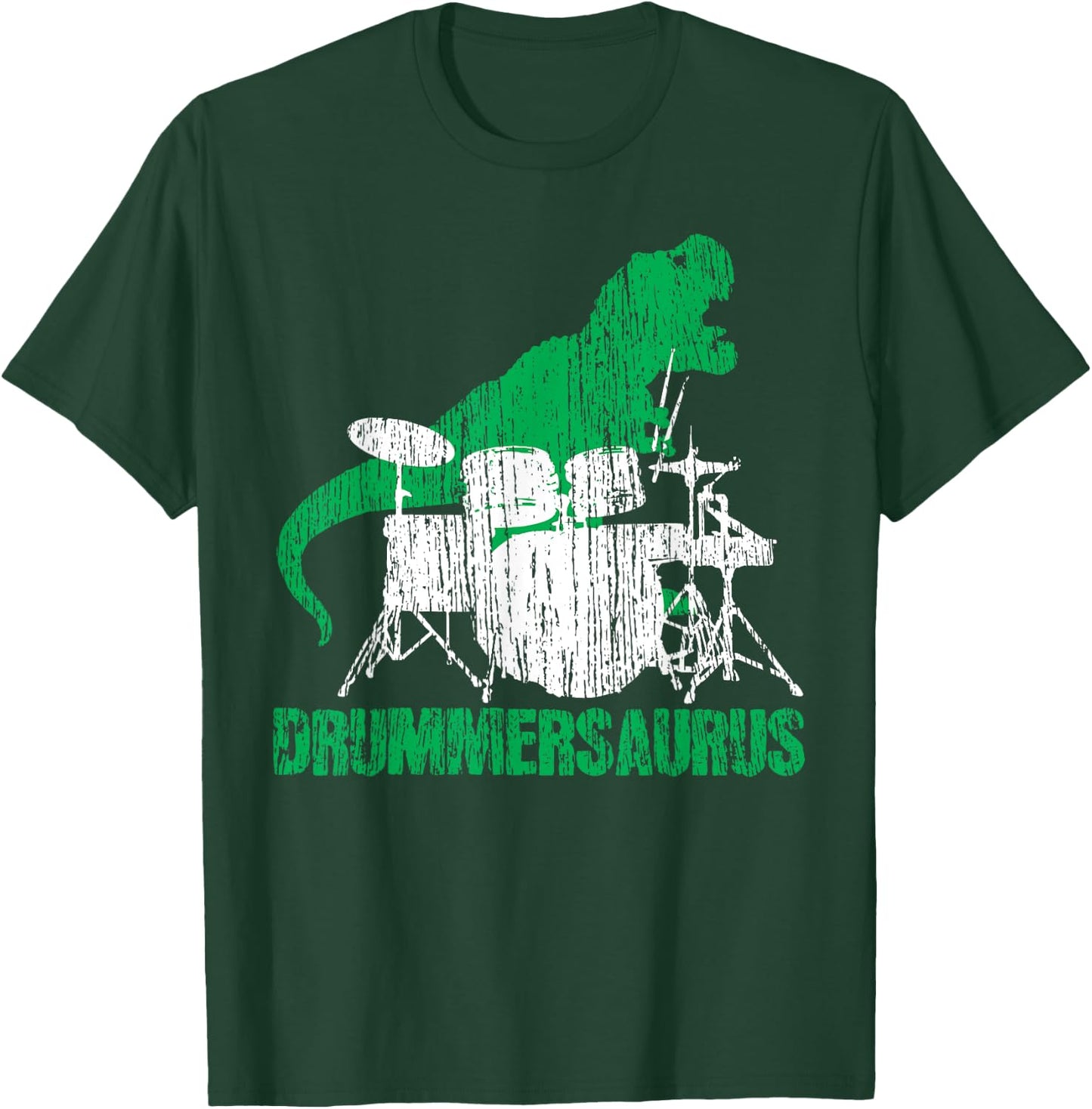 Drummer Shirts Men's Vintage Dinosaur , Black, Small T-Shirt - T-Shirt | Forest
