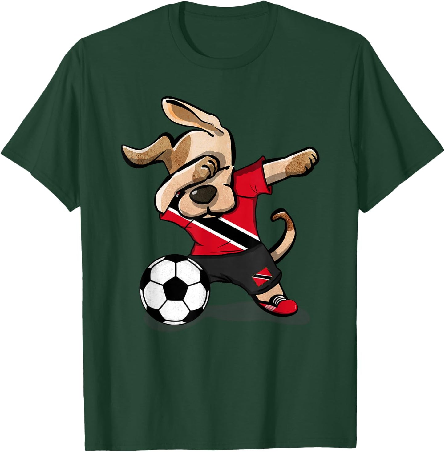 Dabbing Dog Trinidad and Tobago Soccer Jersey Football Lover T-Shirt - T-Shirt | Forest
