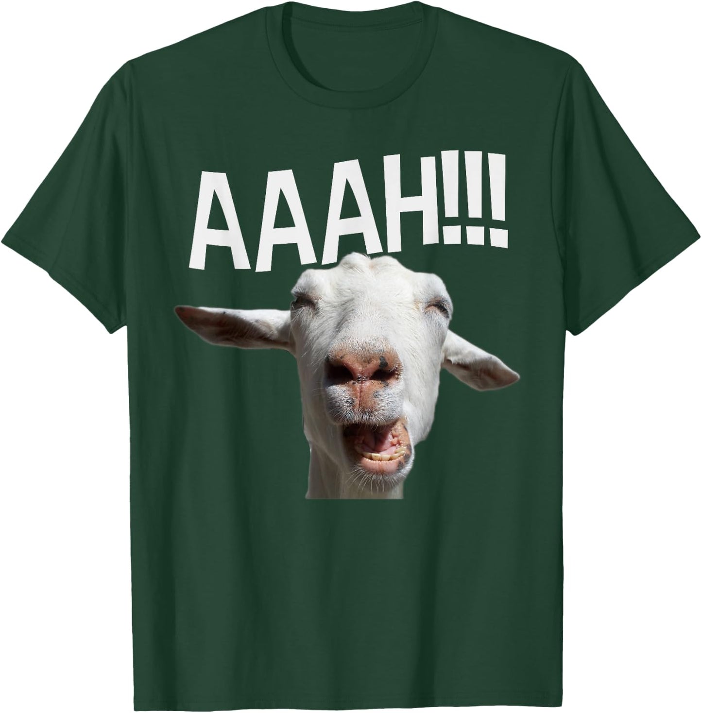 Halloween Screaming Goat AAAH!!! Funny Crazy Goat Print T-Shirt - T-Shirt | Forest