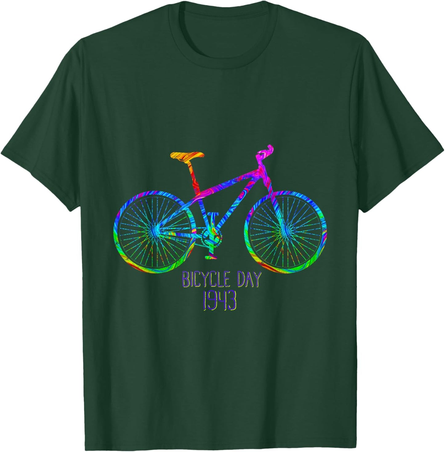 Bicycle Day 1943 Acid Creator | LSD Trippy Bike Gift T-Shirt - T-Shirt | Forest