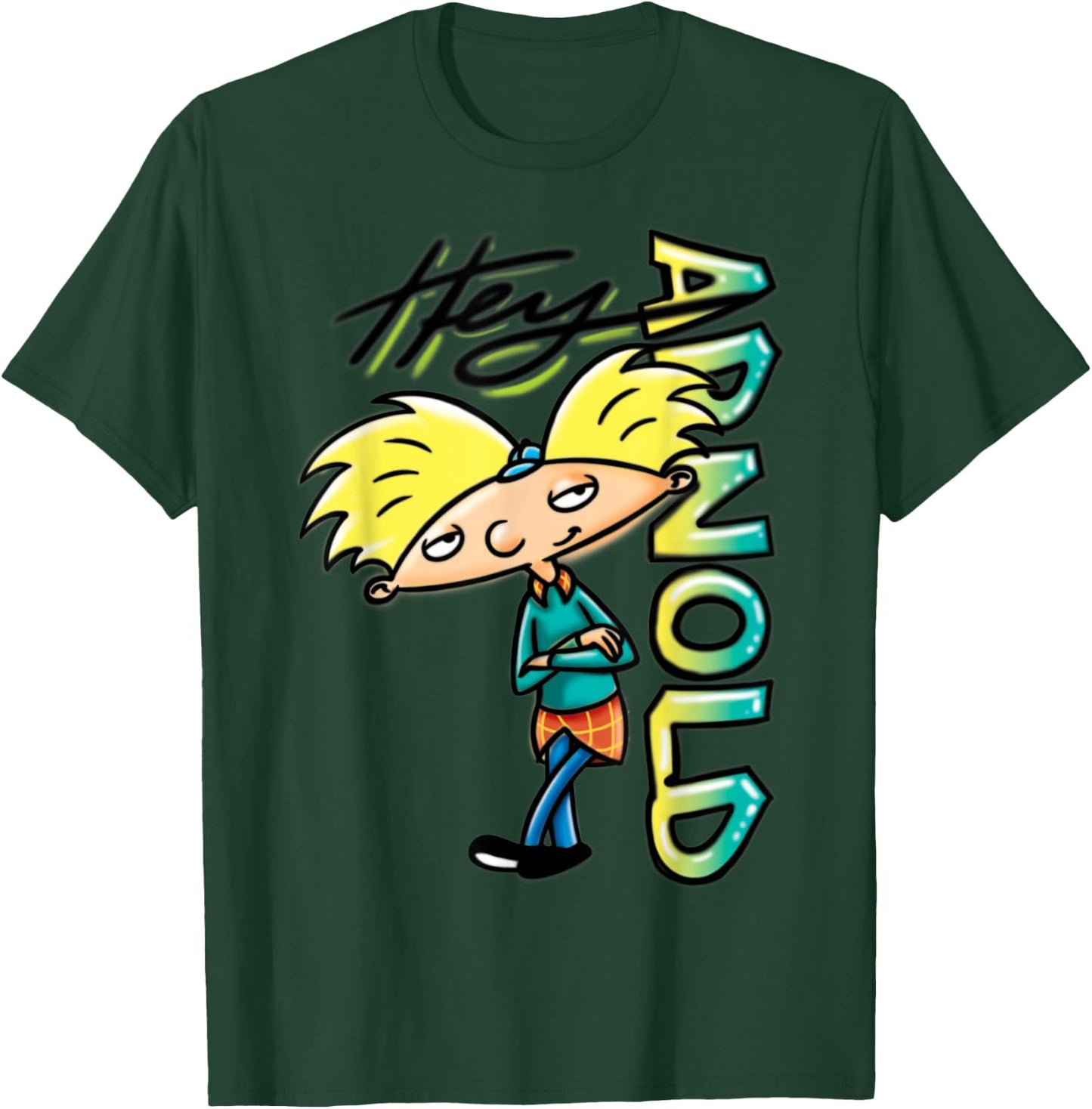 Nickelodeon Hey Arnold Character Grafitti Logo T-Shirt - T-Shirt | Forest