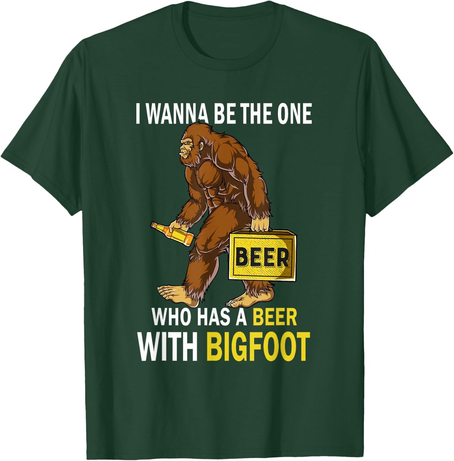 Beer With Bigfoot Idea Gift Sasquatch Man's T-Shirt - T-Shirt | Forest