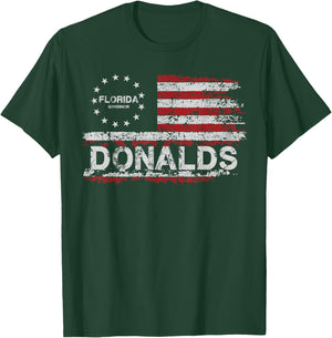 Byron Donalds Florida Governor 2026 US Flag Retro Men Women T-Shirt - T-Shirt | Forest