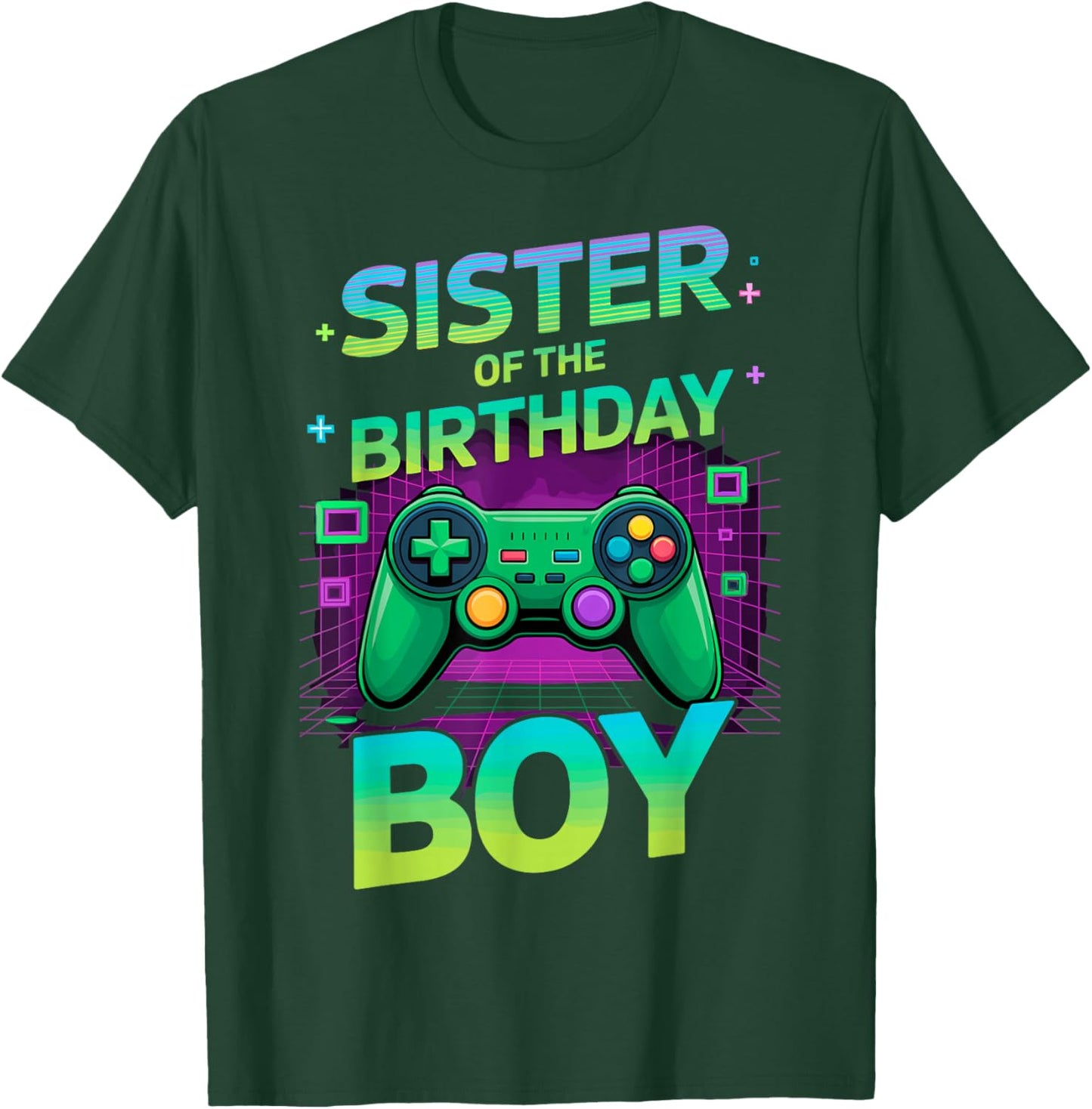 Sister of the Birthday Boy Video Game Controler Gamer Gaming T-Shirt - T-Shirt | Forest