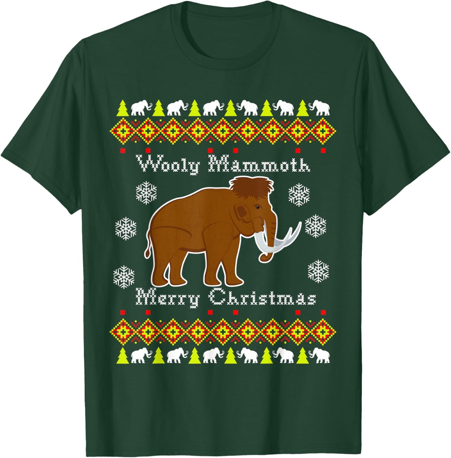 Wooly Mammoth Ugly Christmas T-Shirt - T-Shirt | Forest