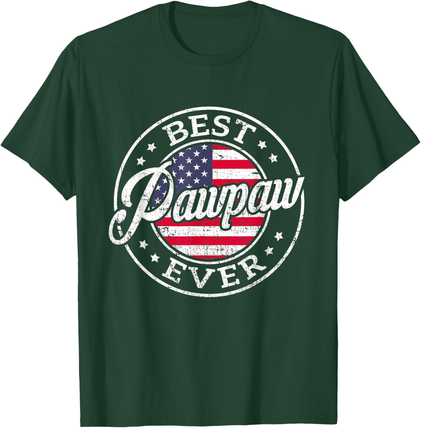 Best Pawpaw Ever USA Flag Fathers Day Family T-Shirt - T-Shirt | Forest