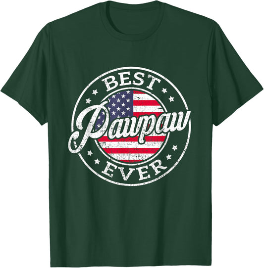 Best Pawpaw Ever USA Flag Fathers Day Family T-Shirt - T-Shirt | Forest