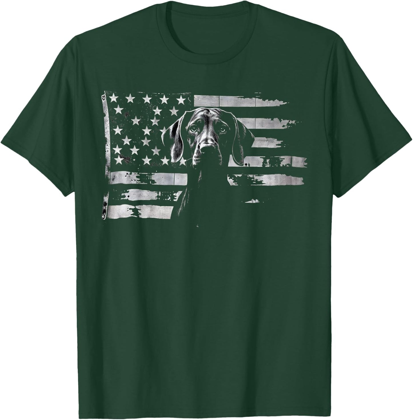 Patriotic German Shorthaired Pointer American Flag GSP Dog T-Shirt - T-Shirt | Forest