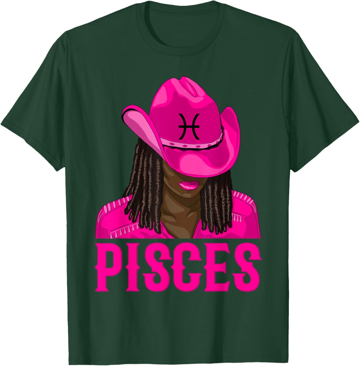 Pisces Western Cowgirl African American Black Women T-Shirt - T-Shirt | Forest